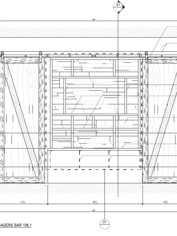 elevation-managers-bar-solid-wood-door-open-Embassy-Suites-Designed